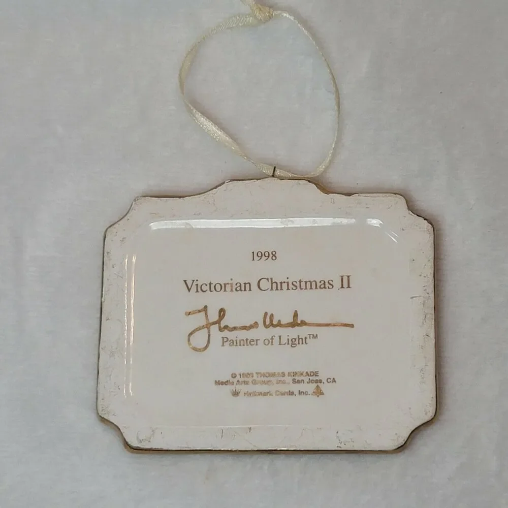Thomas Kincaid Vintage Christmas Ornament Victorian Christmas II Ceramic 1998